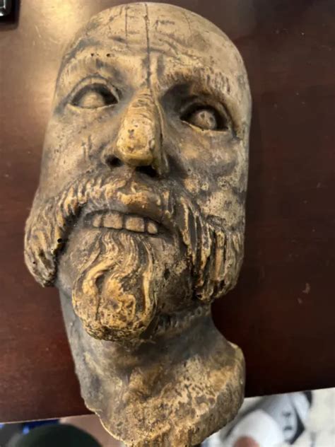 PRIMITIVE ANTIQUE COUNTRY Folk Art Carved Wooden Santos 11" Bust Head of a Man $49.99 - PicClick