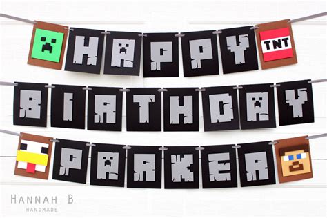 Minecraft Birthday Banner with Personalized Name by HannahbHandmade ...