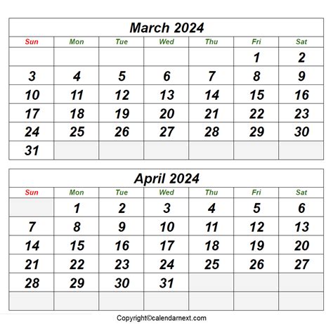 Calendar April 2024 To March 2024 Printable - Calendar 2024 Cdr