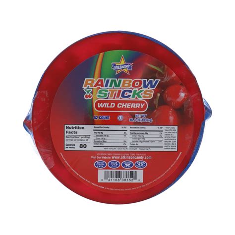 Atkinson, Rainbow With Cherry Stick - Jar, Count 52 (0.7 oz ) - Sugar ...