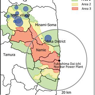 Map of the measurement locations and evacuation zones. The size of the... | Download Scientific ...