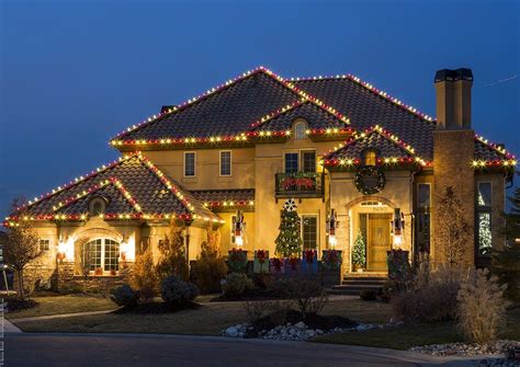 Festive Red and White Christmas Roof Lights