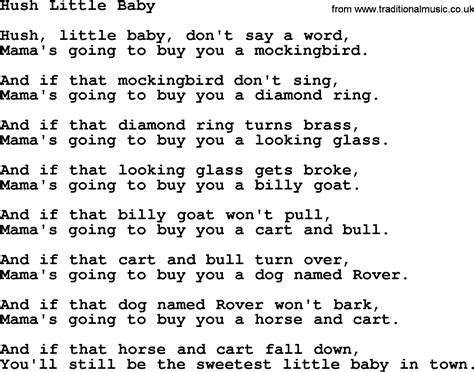 Joan Baez song - Hush Little Baby, lyrics