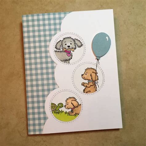 handmade greeting card ... Bella and Friends ... images in circles ... cute! ... by KLancaster ...