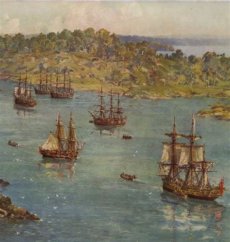 The First Fleet arrives in Australia. 26 January 1788. | First fleet, Australia history ...