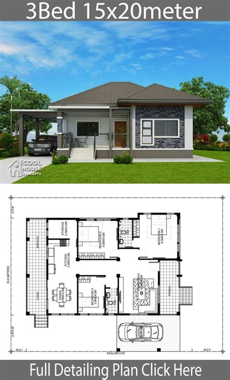 Perfect Floor Plan Bungalow Floor Plan Low Budget Modern 3 Bedroom ...