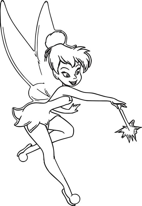 cool Tinkerbell Magic Coloring Page Easy Fairy Drawing, Fairy Drawings ...