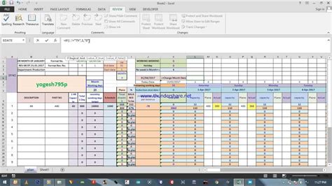 Production Template Excel Free - Printable Templates