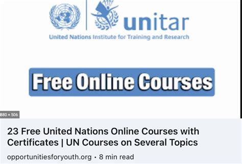 OPPORTUNITIES FOR YOUTH on Twitter: "22 Free United Nations Online ...