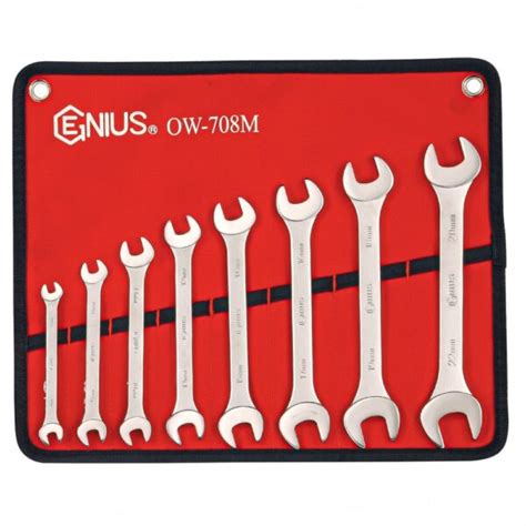 Genius Tools OW-708M Double Open End Wrench Set 6-22mm 8 Pieces Metric ...