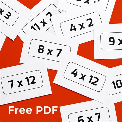 Times Tables Flash Cards Printable Pdf - Jack Cook's Multiplication ...