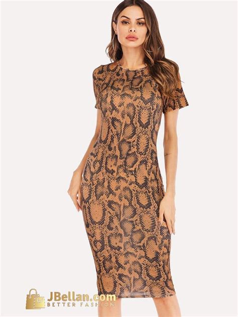 Snakeskin Print Bodycon Dress | Printed bodycon dress, Dress, Bodycon dress