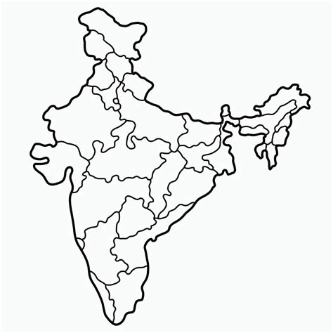 India Political Map 2022 Outline