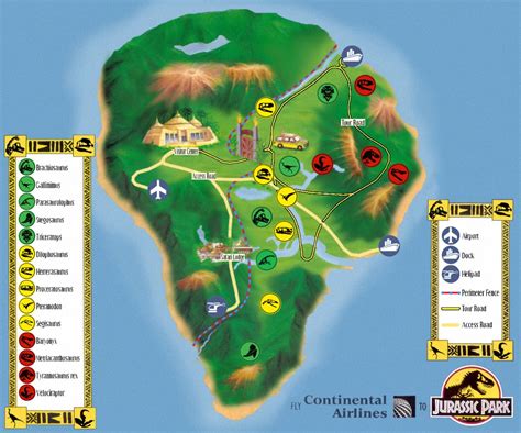 Jurassic World Theme Park Map