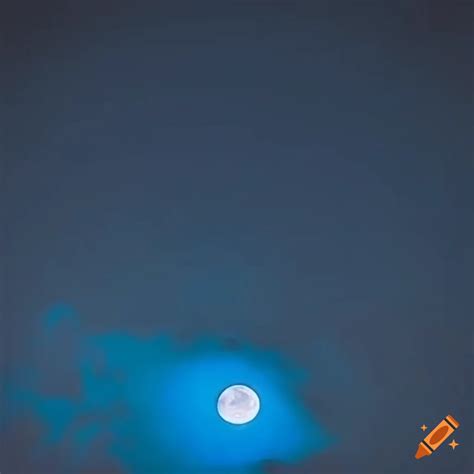 Blue glowing moon on Craiyon