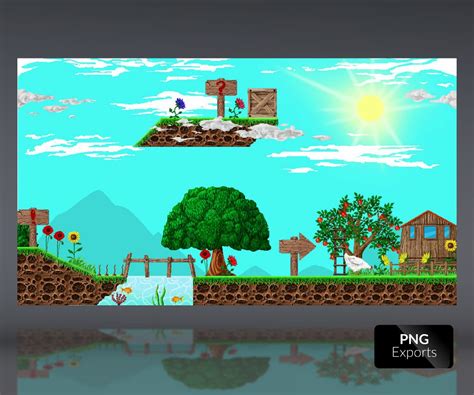 Pixel Art Village Background / Modular pieces give you the freedom to create many different ...