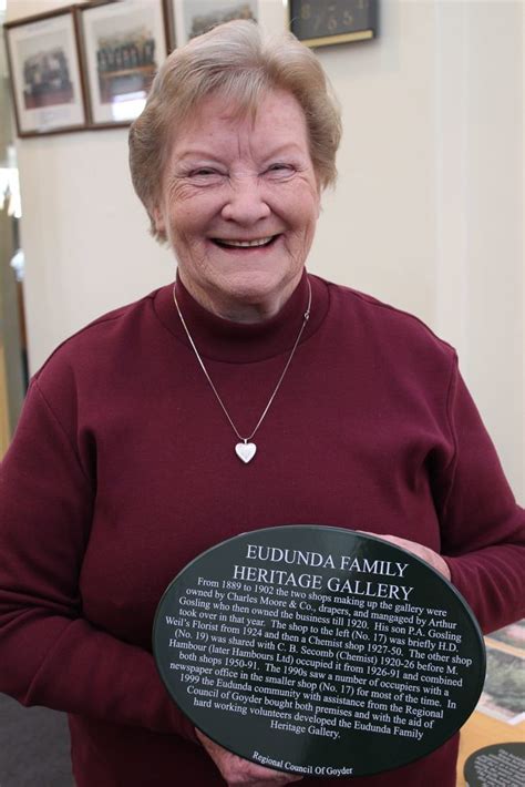 Irene Hall with plaque for Eudunda Family Heritage Gallery… | Flickr