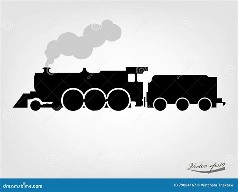 Graphic Design Vector of Steam Locomotive Silhouette Stock Illustration ...