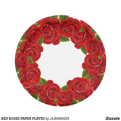 RED ROSES PAPER PLATES | Zazzle.com | Red roses, Paper plates, Paper