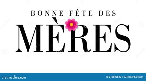 Bonne Fete Des Meres French Text For Mothers Day, Typography Banner Vector Illustration ...