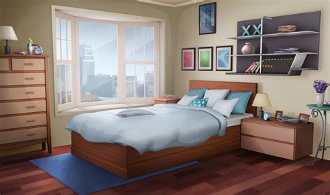 Aesthetic Modern Anime Bedroom Background Night