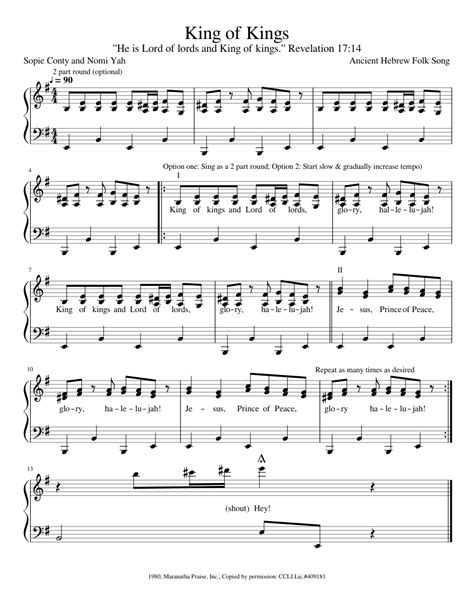 King of Kings sheet music for Clarinet download free in PDF or MIDI