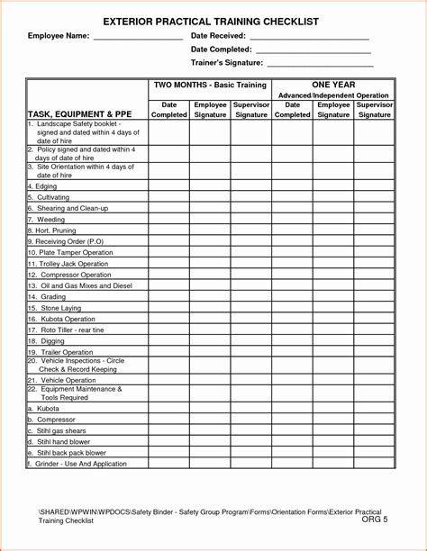 Workshop Planning Checklist New 27 Of Job Training form Template Excel ...