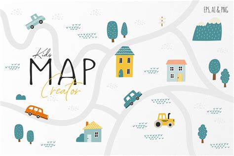 Kid's Map Creator Set | Map creator, Maps for kids, Map