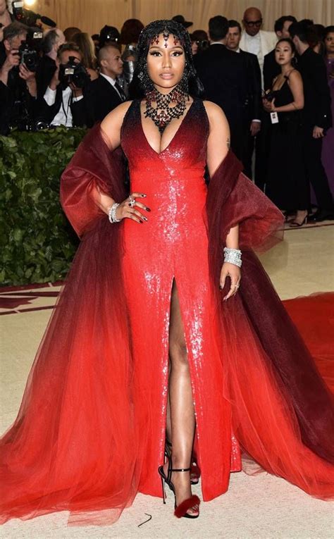 Nicki Minaj from 2018 Met Gala Red Carpet Fashion | Gala dresses, Met ...