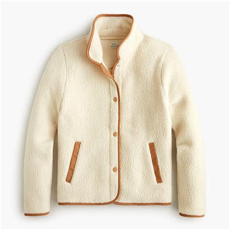 J.Crew Polartec® Sherpa Fleece Jacket in Natural - Lyst