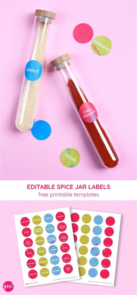 Printable Spice Jar Labels - Free Printable - YES! we made this | Spice jar labels, Jar labels ...