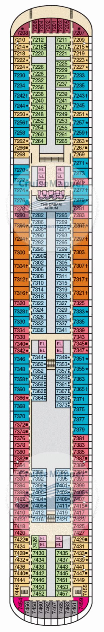 Carnival Dream deck 7 plan | CruiseMapper