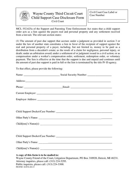 Wayne County Third Circuit Court 3rdcc Form Fillable Pdf Template ...