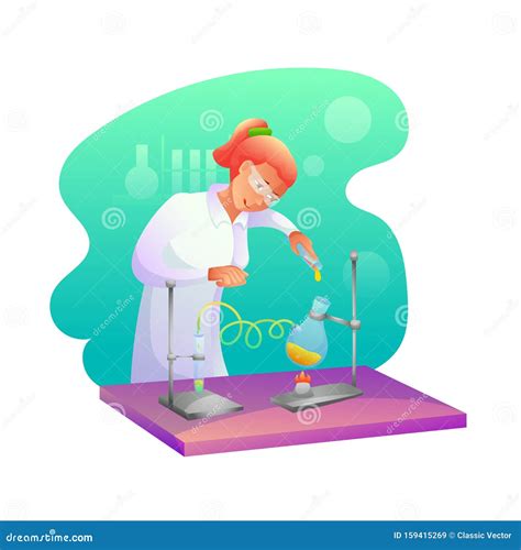 Biochemist Making Research Flat Character Stock Vector - Illustration ...