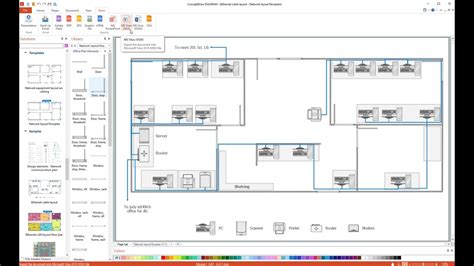 Office Floor Plan Layout And Network Cabling - Floor Plan 3d Office ...