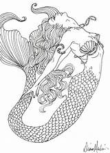 Realistic mermaid coloring pages Download And Print For Free sketch template