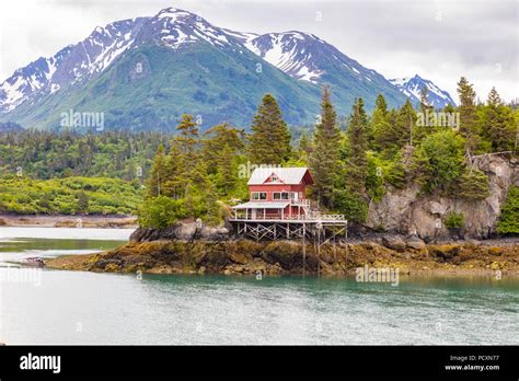 Halibut Cove on the Kenai Peninsula across Kachemak Bay from Homer ...