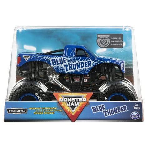 Monster Jam, Official Blue Thunder Monster Truck, Die-Cast Vehicle, 1:24 Scale - Walmart.com ...