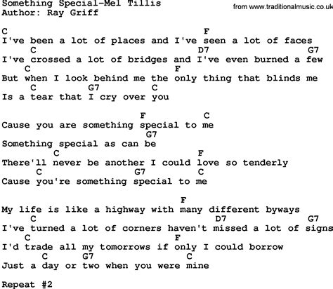 Country Music:Something Special-Mel Tillis Lyrics and Chords