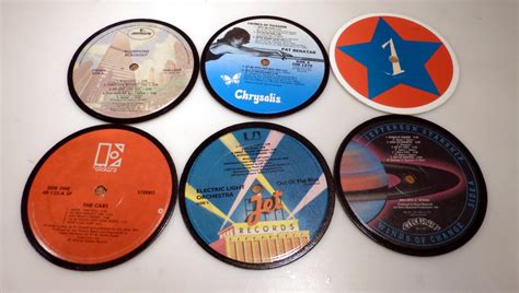 Vinyl Record Album LP Coasters set of 6 mixed artists