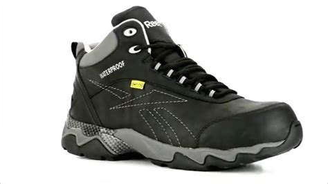 Men's Reebok Composite Toe Metal Free WP Metguard Work Boot RB1067 @ Steel-Toe-Shoes.com - YouTube