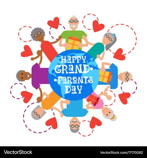 Happy grandparents day greeting card banner Vector Image