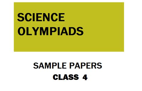 Science Olympiad sample papers | Olympiad tester