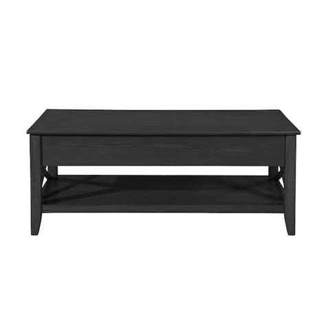 Noble House Decatur 48 in. Black Large Rectangle Wood Coffee Table with Lift Top 54388 - The ...