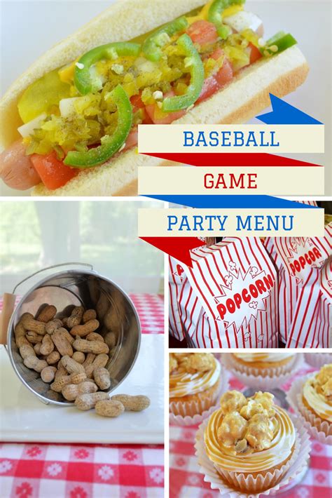 BASEBALL GAME PARTY MENU Party Mad in Crafts