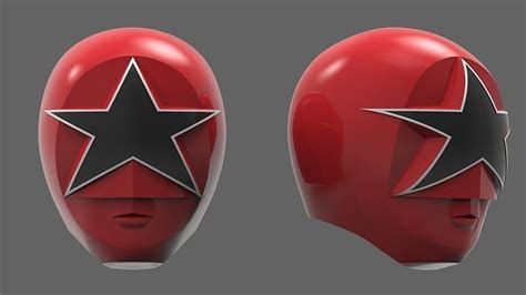 Power Ranger Zeo Red Helmet 3D model 3D printable | CGTrader