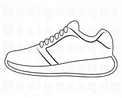 Sneaker Outline SVG Sneaker Svg Running Shoes Svg Sneaker | Etsy in ...