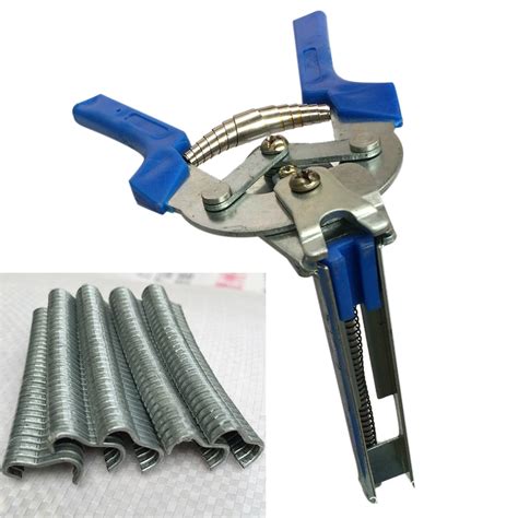 1set 600pcs M Clips Staples Chicken Mesh Cage Wire Fencing & Hog Ring Plier Tool-in Pliers from ...