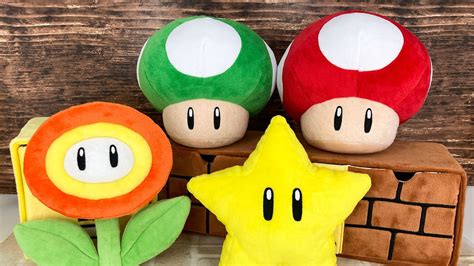 All Star Collection Plushies Of Various Super Mario Power-Up Items Up ...