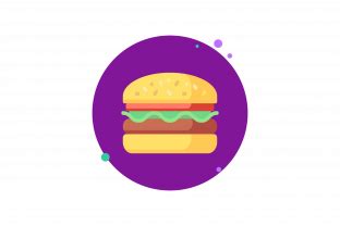 Food Burger Circle Bubble Style Graphic by gemintangstudio · Creative Fabrica